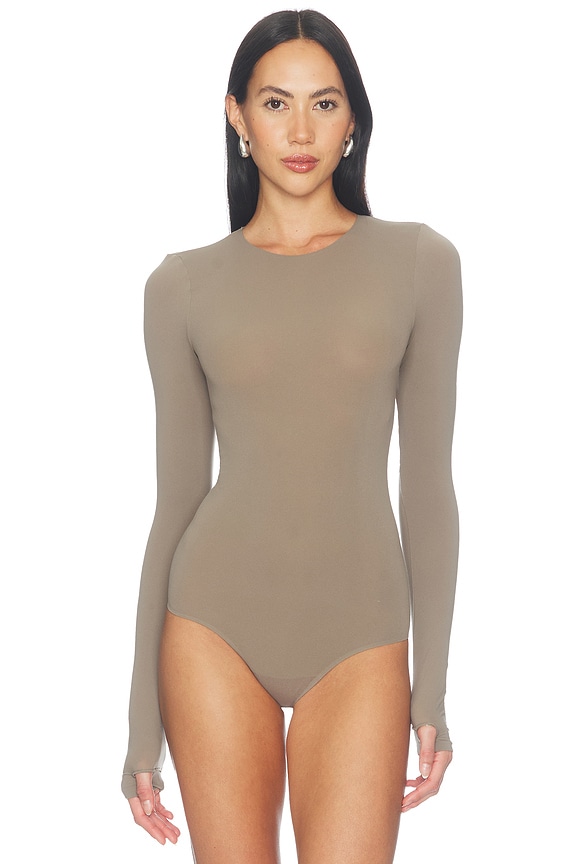 view 2 of 5 Ballet Crewneck Bodysuit in Truffle