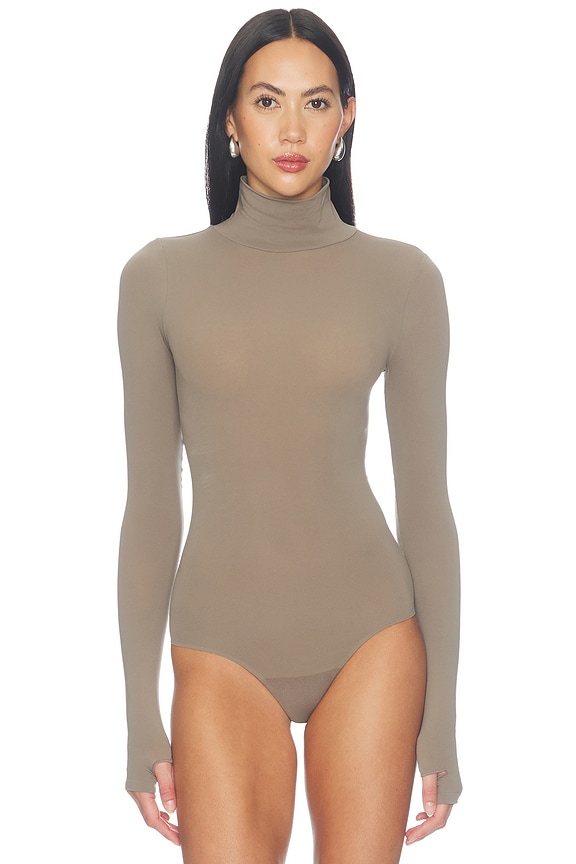 view 2 of 5 Ballet Turtleneck Bodysuit in Truffle