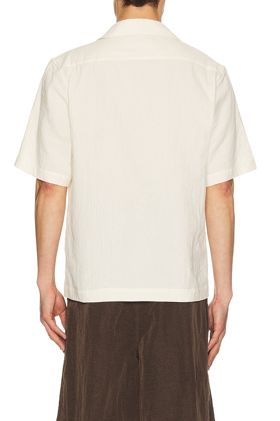 view 2 of 5 Embroidered Peonies Bowling Shirt in White