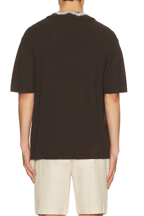 view 2 of 4 Hand Crochet Collar Polo in Brown