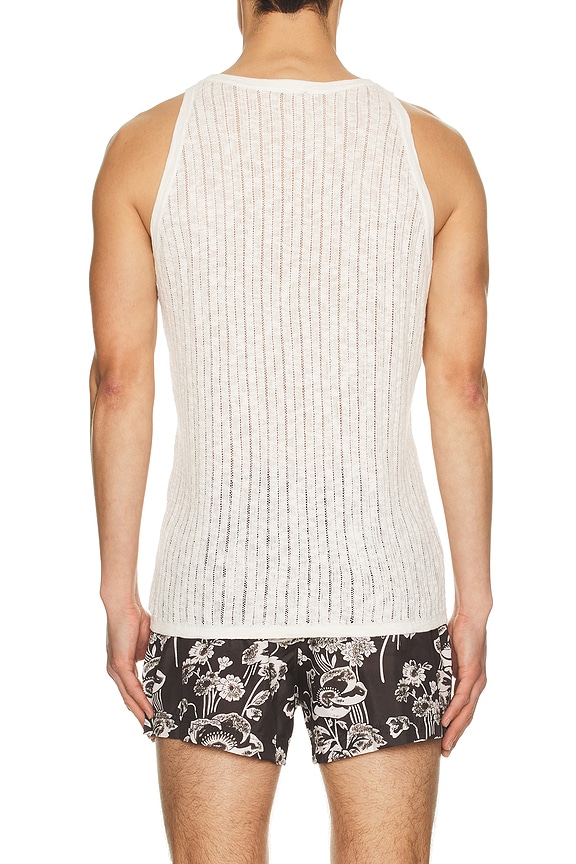 view 2 of 4 Pointelle Knit Tank in Off White