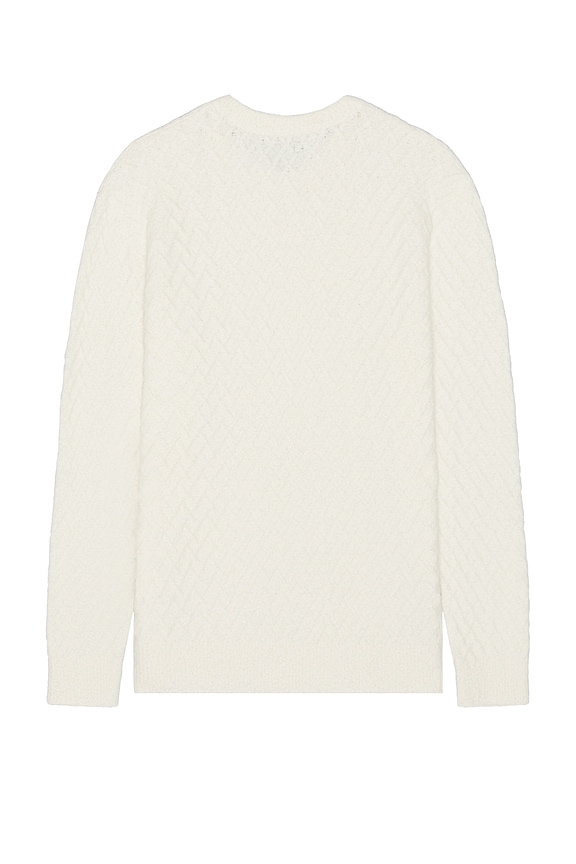 view 2 of 3 Boucle Half Diamond Crew Sweater in Ivory Marshmallow