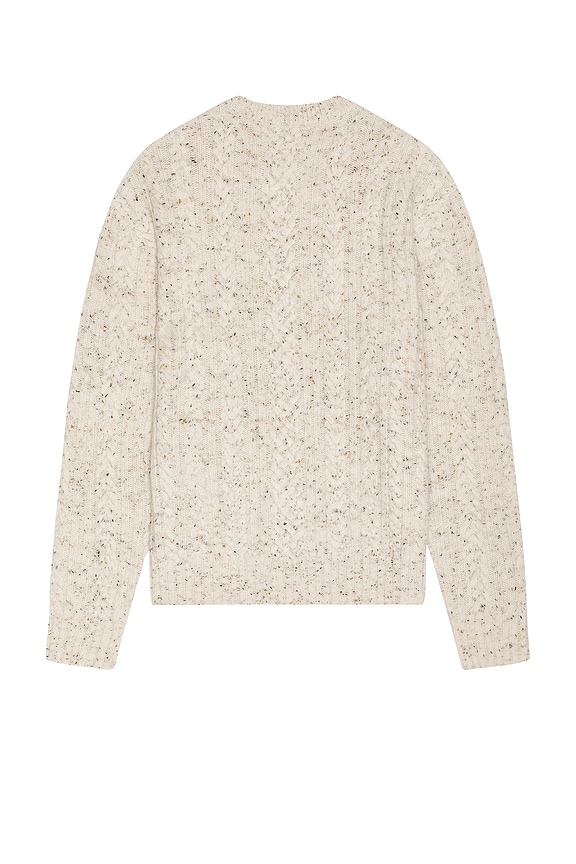 view 2 of 4 Chunky Cable Mock Neck Sweater in Cream Multi