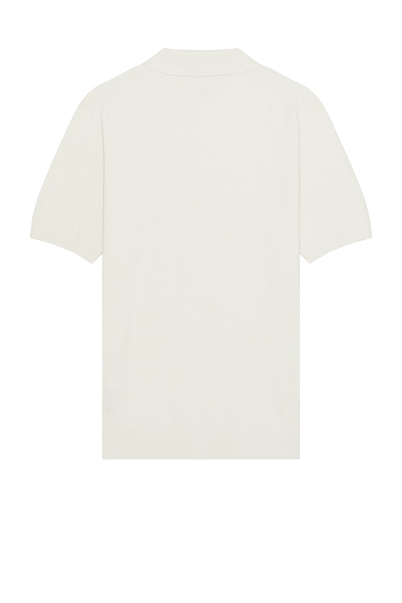 view 2 of 3 Short Sleeve Boucle Polo in White