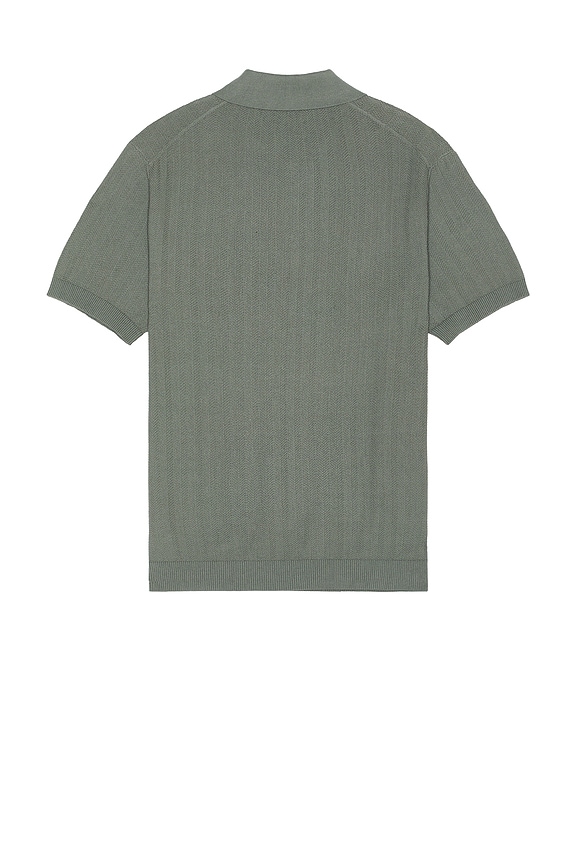 view 2 of 3 Short Sleeve Texture Polo in Olive