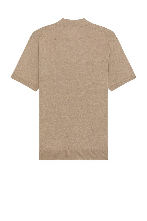 view 2 of 3 Lux Short Sleeve Silk Cash Polo in Brown