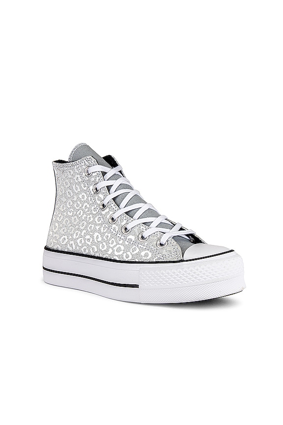 view 2 of 6 SNEAKERS CHUCK TAYLOR ALL STAR GLITTER PLATFORM in Silver, Black, & White