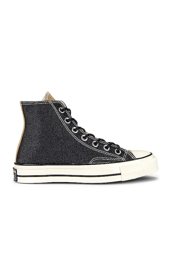 view 1 of 6 Chuck 70 Glitter Sneaker in Black, Gold, & Egret