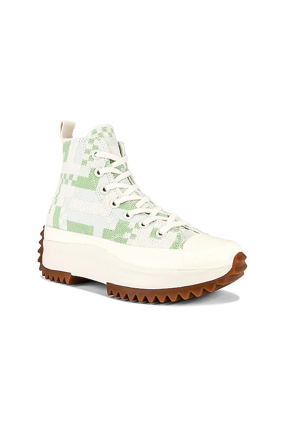 view 2 of 6 Run Star Hike Crafted Jacquard Platform Sneaker in Egret & Virtual Matcha
