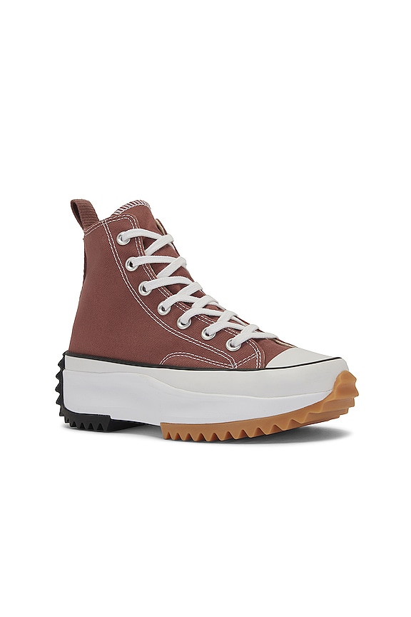 view 2 of 6 Run Star Hike Canvas Platform Sneaker in Saddle, Black, & White