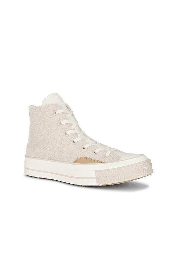 view 2 of 6 Chuck 70 Cozy Utility Sneaker in Desert Sand, Nomad Khaki, & Egret