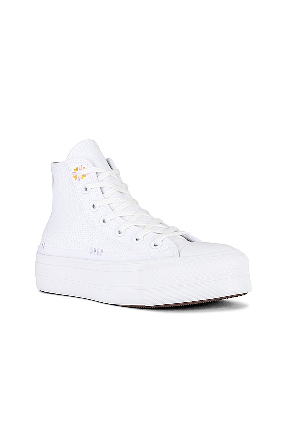 view 2 of 6 Chuck Taylor All Star Lift Embroidery Sneaker in White & Mouse