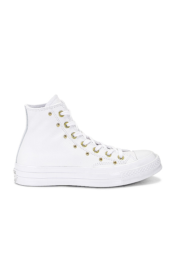 Converse Chuck 70 Star Studded Sneaker in White & Gold | REVOLVE