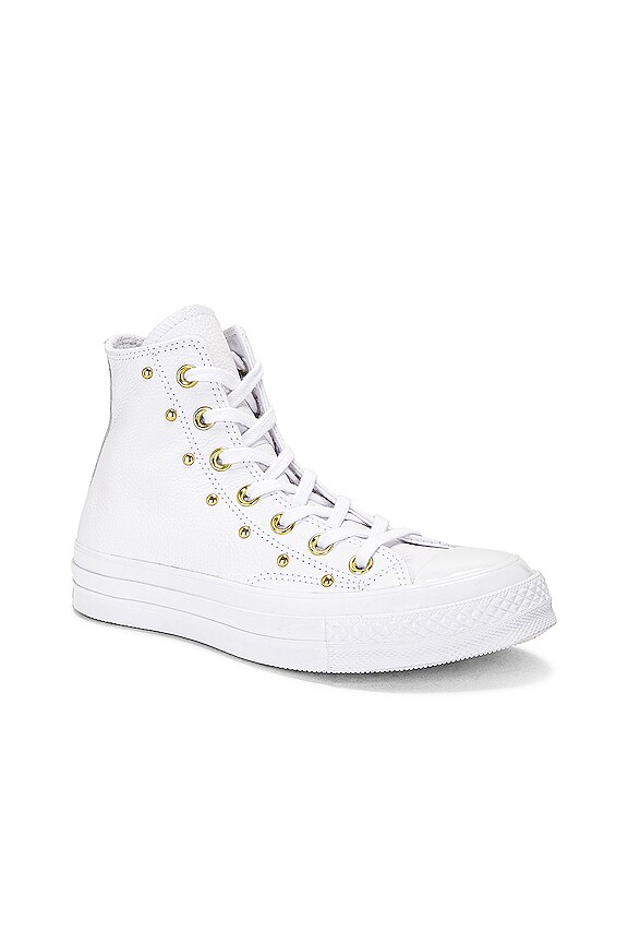 view 2 of 6 Chuck 70 Star Studded Sneaker in White & Gold