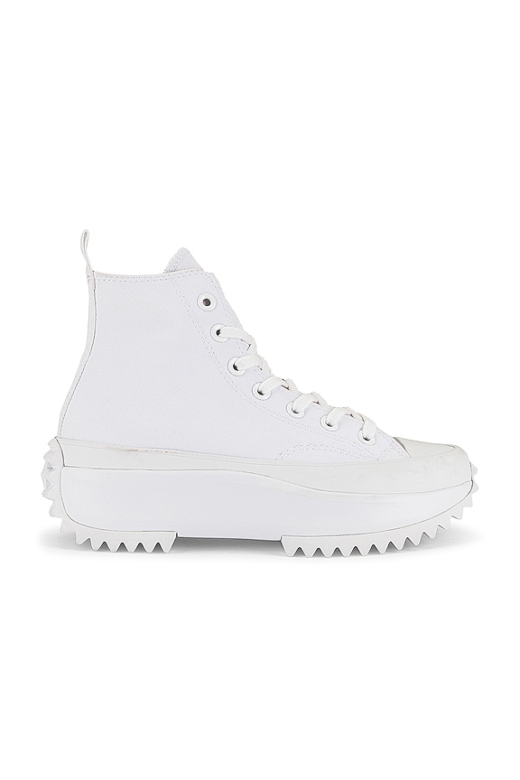 Converse Run Star Hike Platform All White Sneaker in White | REVOLVE