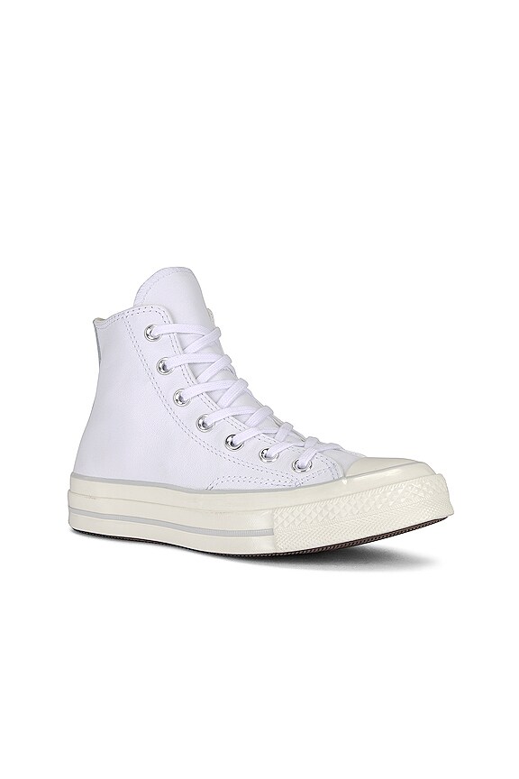 view 2 of 6 Chuck 70 Leather Sneaker in White, Fossilized, & Egret