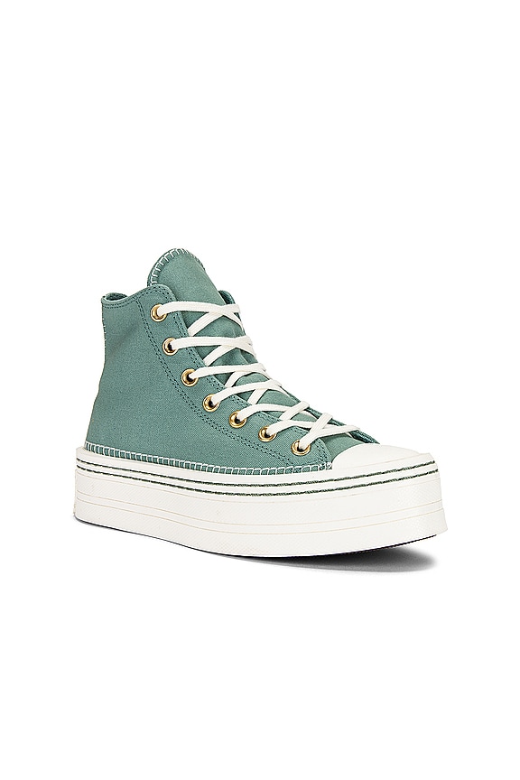 view 2 of 6 Chuck Taylor All Star Modern Platform Crafted Stitching Sneaker in Herby & Egret