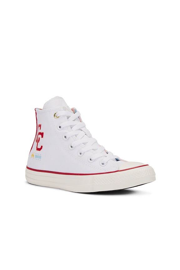 view 2 of 6 Chuck Taylor All Star Sneaker in White, Red, & Egret