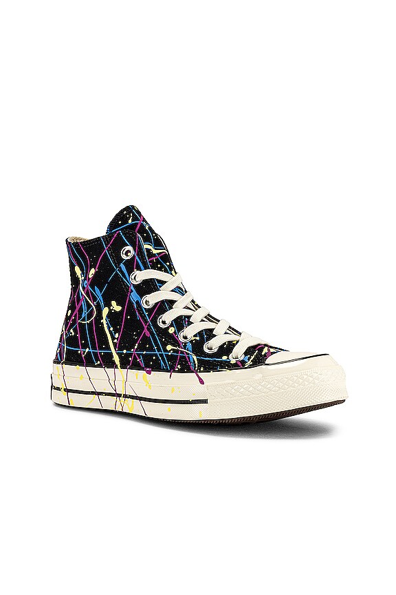 view 2 of 6 SNEAKERS CHUCK 70 ARCHIVE PAINT SPLATTER PRINT in Black, Hyper Magenta, & Egret