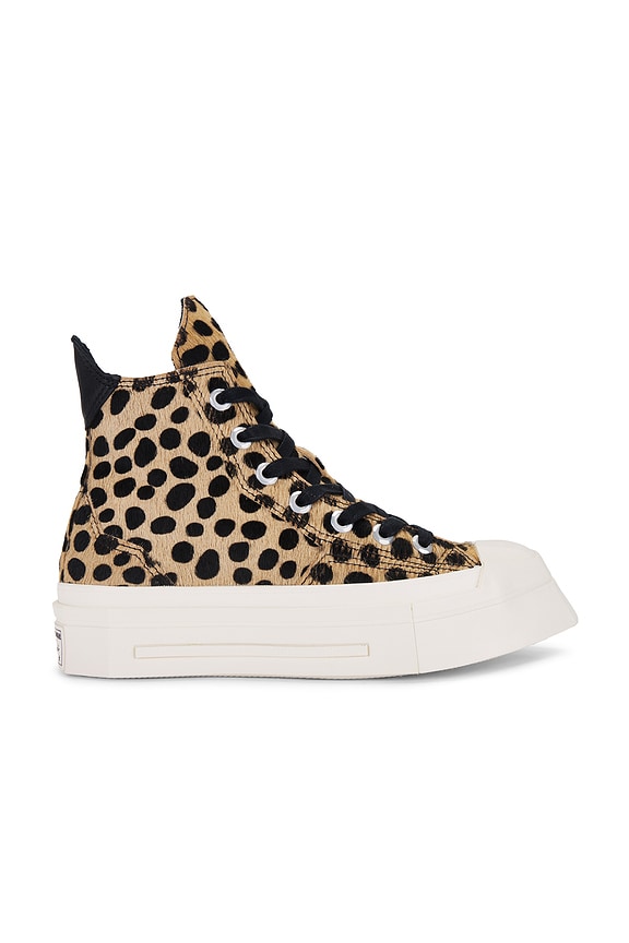 view 1 of 6 Pony Hair Chuck 70 De Luxe Squared Sneaker in Black & Egret