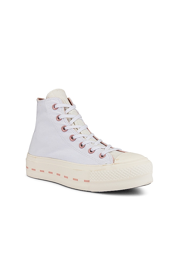 view 2 of 6 SNEAKERS ALL STAR LIFT in White, Egret, & Pink Clay