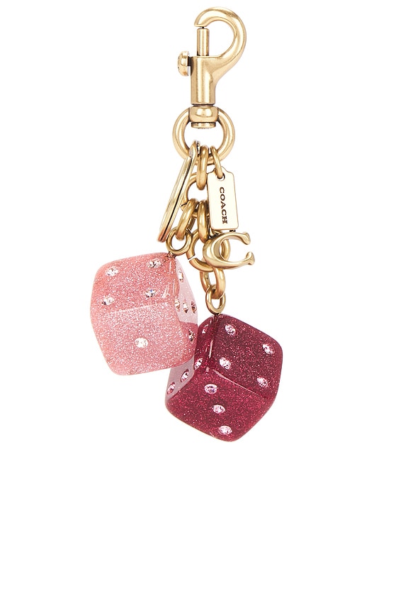 view 1 of 4 Resin Dice Bag Charm in Pink