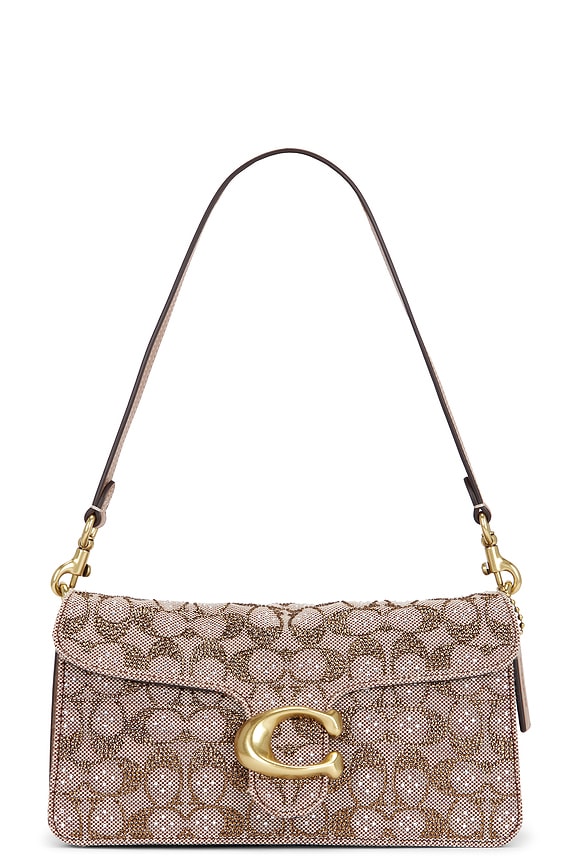 view 1 of 5 Crystal Signature Soft Tabby 26 Shoulder Bag in Mushroom