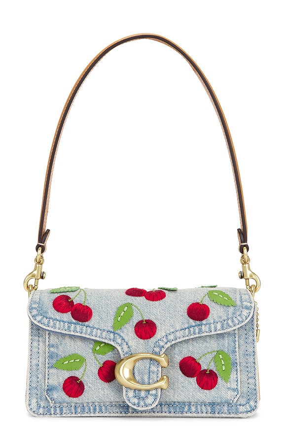 view 1 of 5 Cherry Embroidered Denim Tabby 20 Shoulder Bag in Denim Multi
