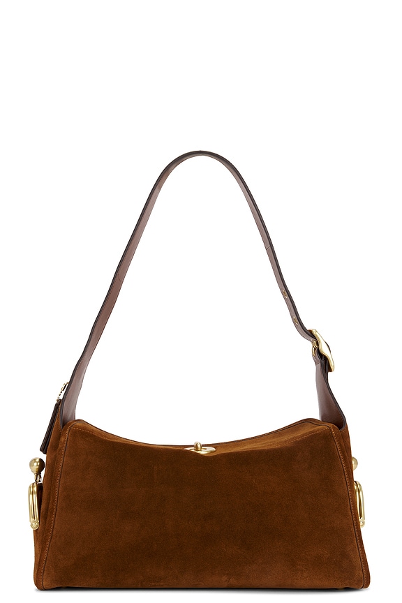 view 2 of 5 The Coach Originals Suede Turnlock Haversack Bag in Warm Brown