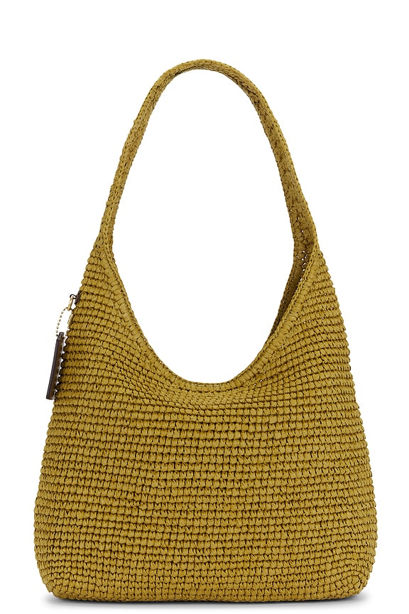 view 2 of 4 Refined Weave Straw Brooklyn 28 Shoulder Bag in Muted Olive