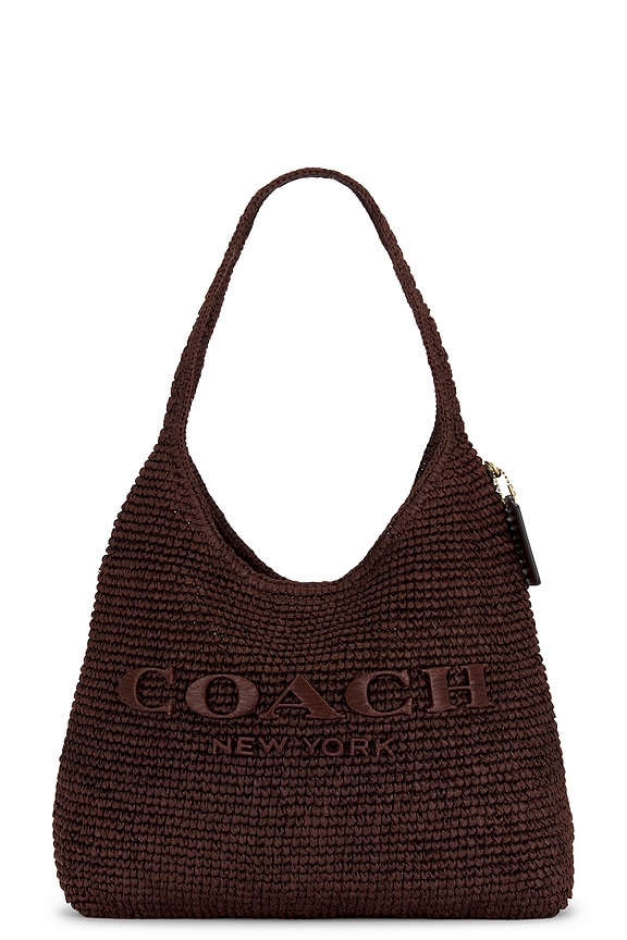 view 1 of 4 Refined Weave Straw Brooklyn 34 Shoulder Bag in Maple