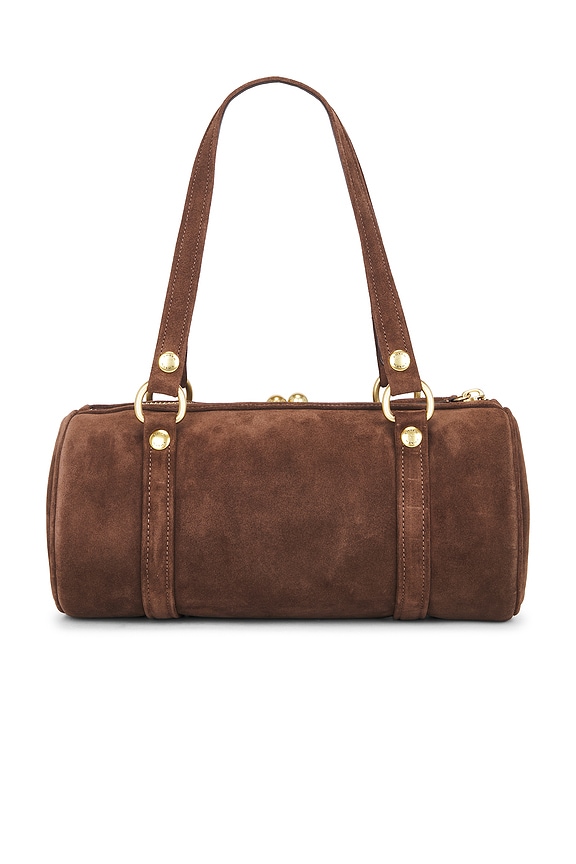 view 2 of 4 BOLSO BARRIL in Dark Chocolate Suede