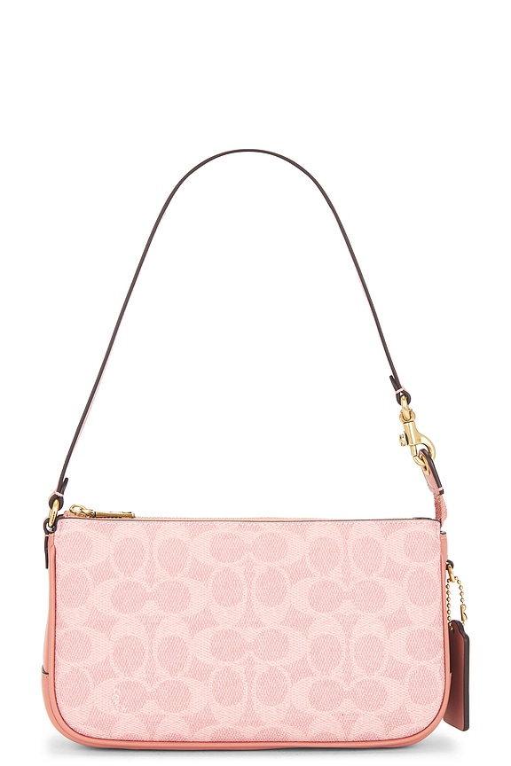 view 1 of 4 BOLSO HOMBRO COATED CANVAS SIGNATURE PLAZA in Melon Pink