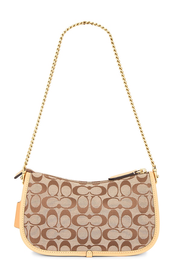 view 2 of 5 Originals Sateen Signature Jacquard Twin Turnlock Waverly Shoulder Bag in Brown