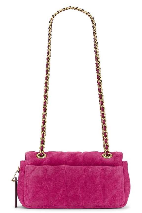 view 2 of 5 SAC PORTÉ ÉPAULE QUILTED SUEDE TABBY SHOULDER BAG 20 in Dark Fuchsia