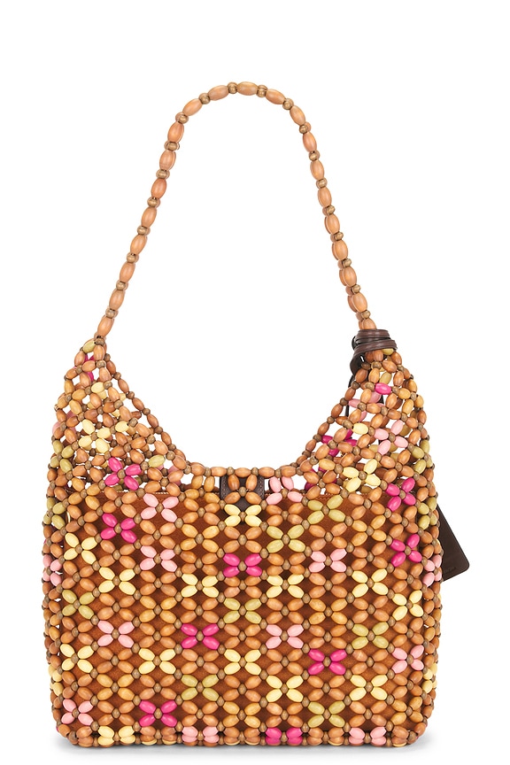 view 2 of 4 Wooden Beaded Brooklyn Shoulder Bag 28 in Maple