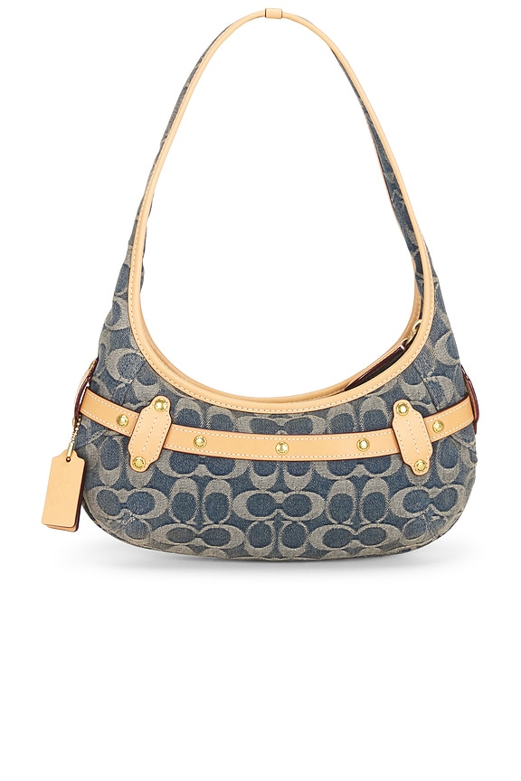 view 2 of 4 SAC PORTÉ ÉPAULE PETIT FORMAT BELTED ERGO in Signature Loved Denim