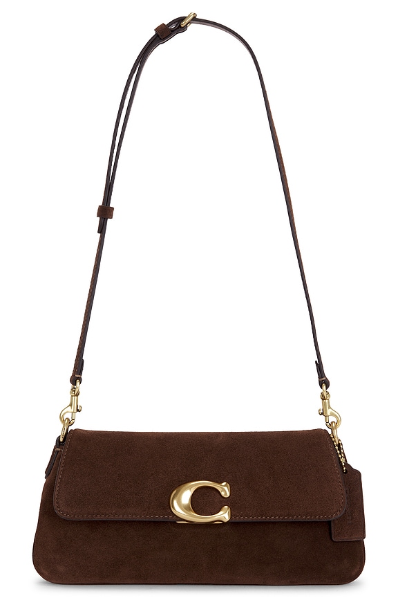 view 2 of 5 Suede Jet Shoulder Bag in Dark Chocolate