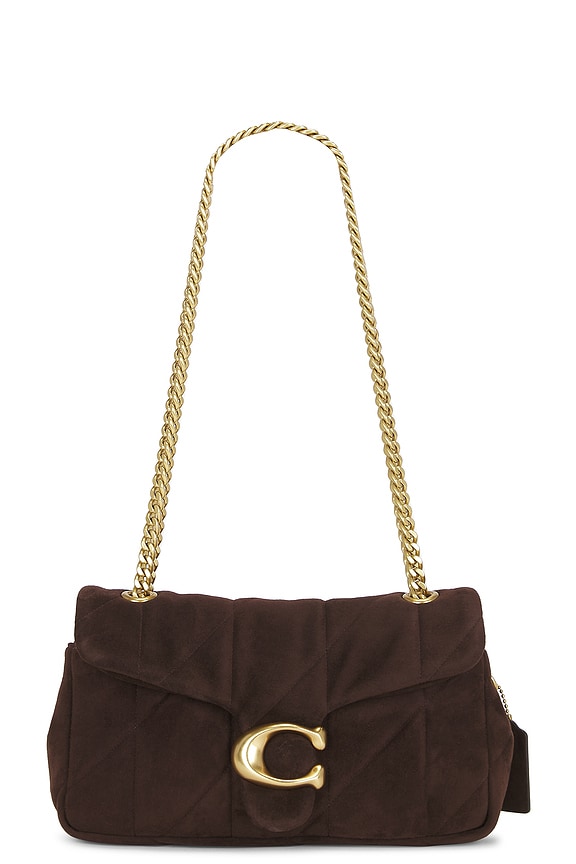 view 2 of 5 BOLSO HOMBRO SOFT QUILTED SUEDE TABBY SHOULDER 26 in Dark Chocolate