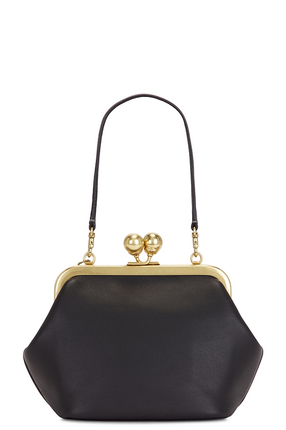 view 2 of 5 Glovetanned Leather Kisslock Frame Bag in Black