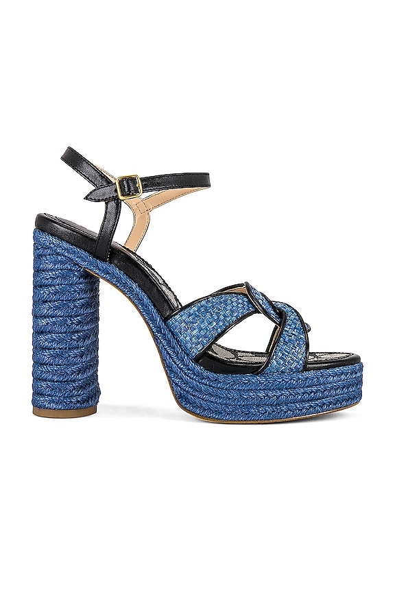 view 1 of 5 Talina Sandal in Black & Washed Chambray