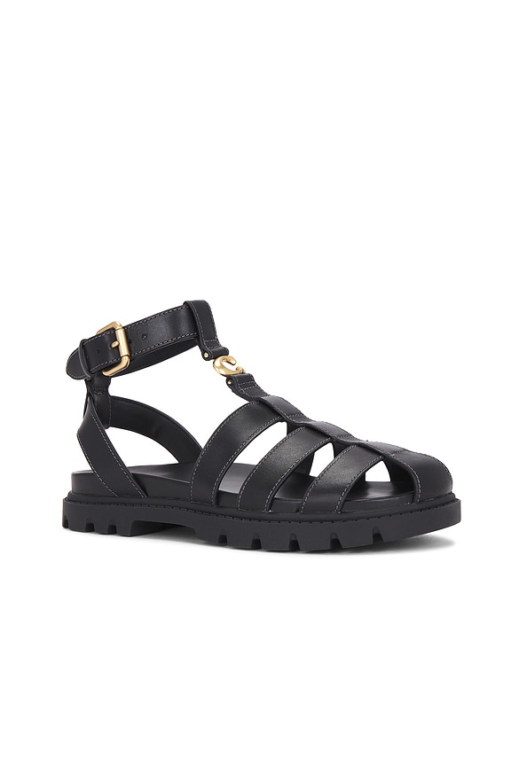 view 2 of 5 Sculpted Fisherman Sandal in Black