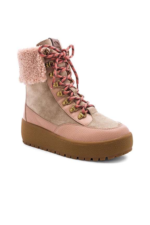 view 2 of 6 Tyler Fold Over Fur Boot in Oat & Pale Blush