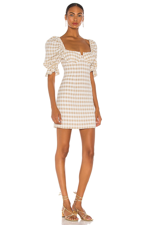 view 2 of 3 LUISA ミニドレス in Tan Check