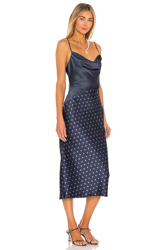 view 2 of 3 Evelynn Midi Dress in Navy Polka Dot