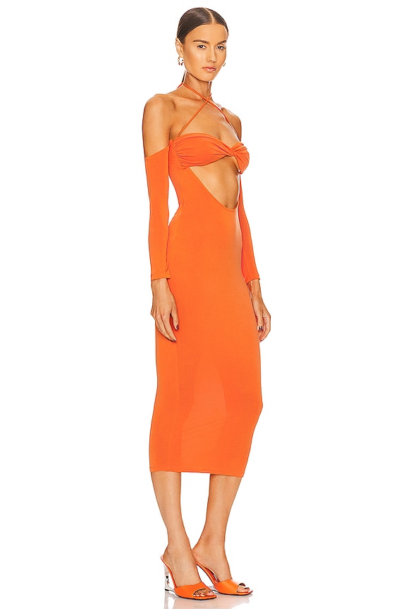 view 2 of 3 ROBE MI-LONGUE HARMONY in Sunset Orange