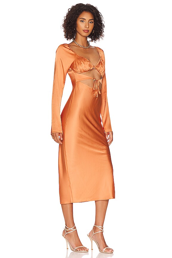 view 2 of 3 ROBE MI-LONGUE CATIA in Peach