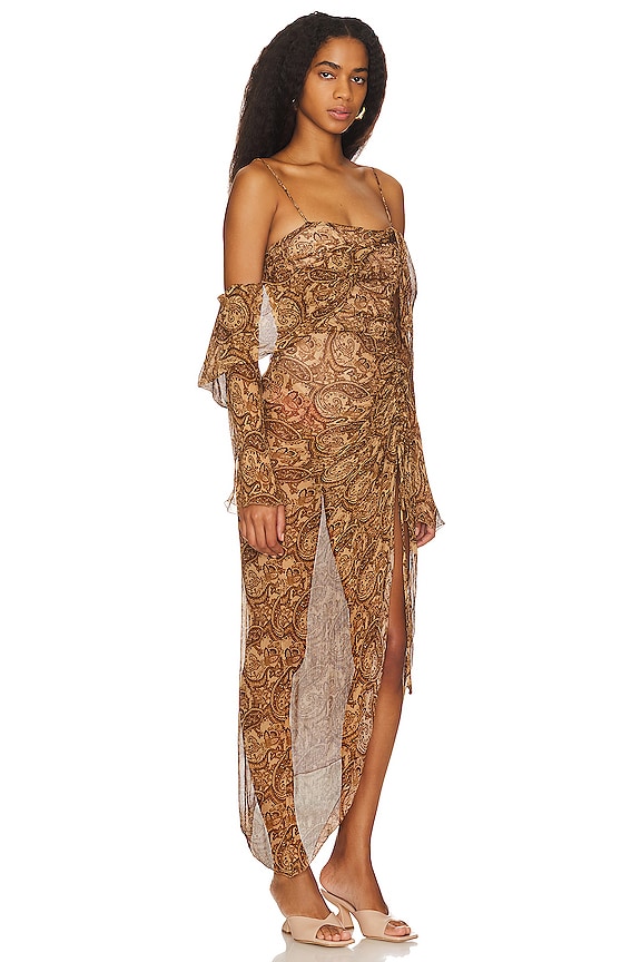 view 2 of 3 Willow Midi Dress in Brown Paisley