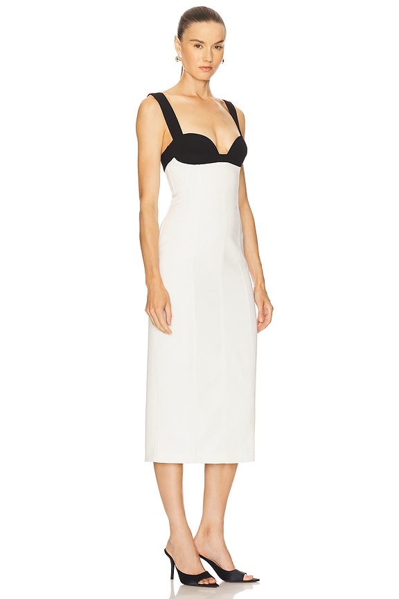 view 2 of 3 Evangelina Midi Dress in Black & White