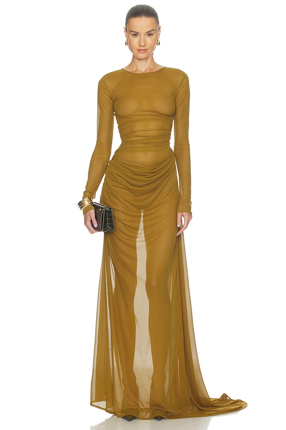 view 1 of 5 Marisa Gown in Chartreuse